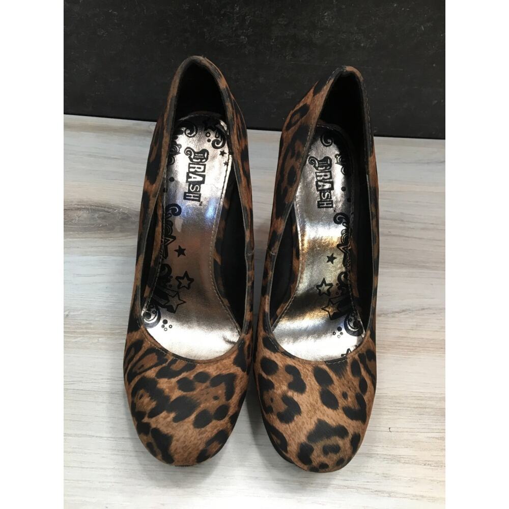 Brash Women's Size 6 Wedge Platform Heels Leopard Black